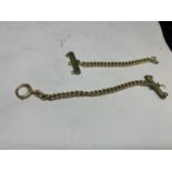 A TESTED TO 9 CARAT GOLD CHAIN WITH BRASS ATTACHMENTS GROSS WEIGHT 10.0 GRAMS