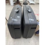 TWO HARD CASED DELSEY SUITCASES