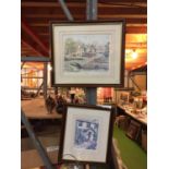 TWO MOUNTED AND FRAMED PRINTS SIGNED BY NORMA NELSON