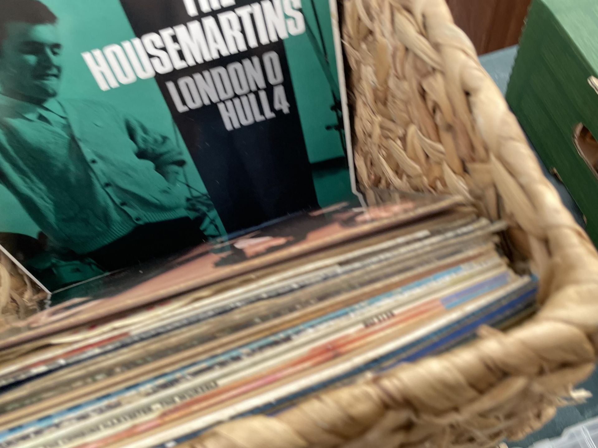 A WICKER BASKET WITH AN ASSORTMENT OF LP RECORDS - Image 6 of 7