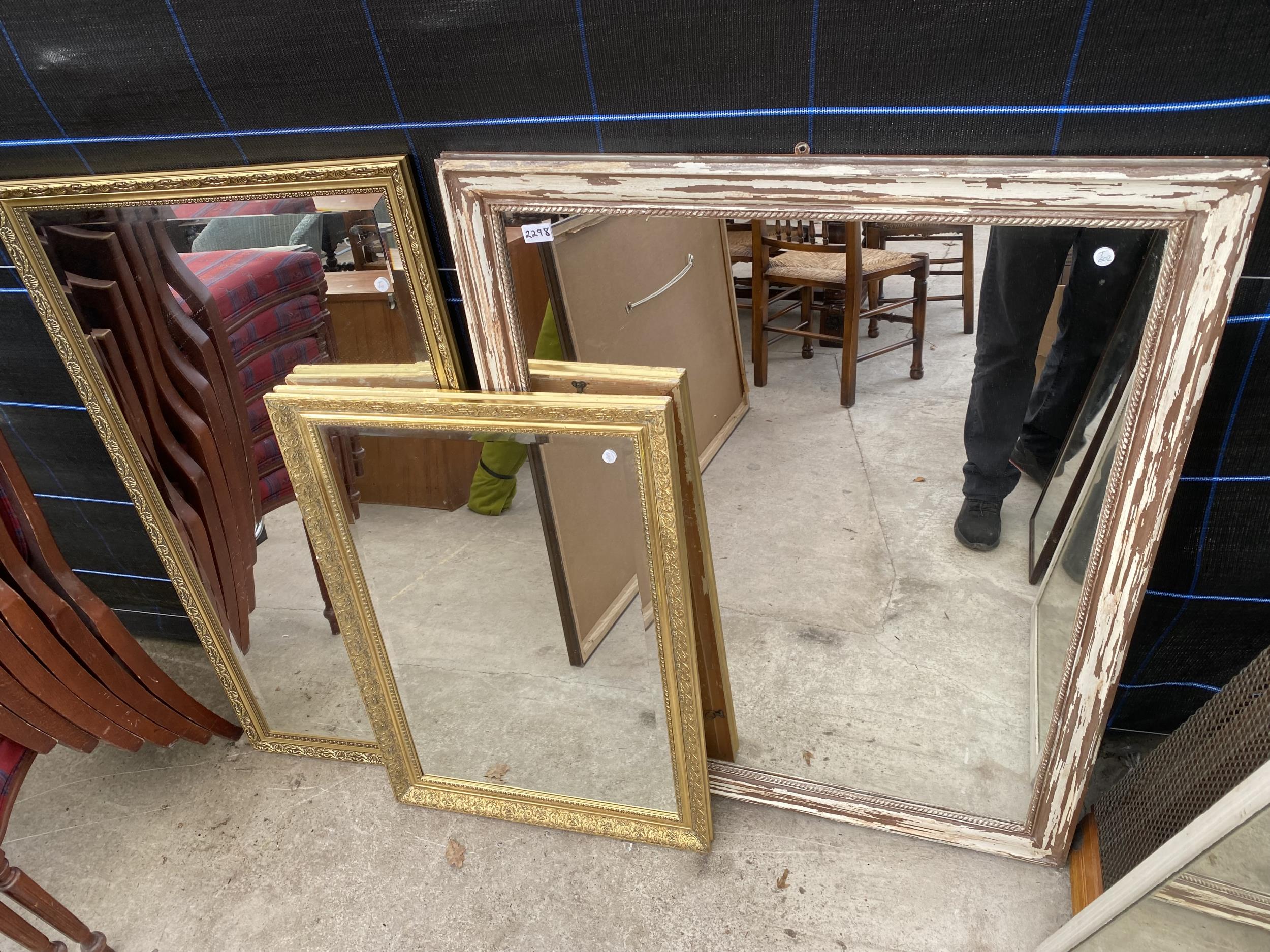 TWO GILT FRAMED WALL MIRRORS AND ONE OTHER - Image 2 of 5