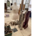 A LADIES BUST MANNEQUIN WITH STAND