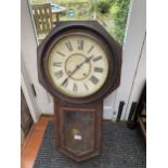 AN ANSONIA AMERICAN CHIMING WALL CLOCK