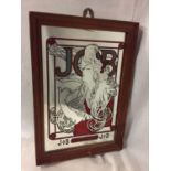 AN ADVERTISING MIRROR FOR J B CIGARETTES