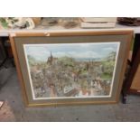 A FRAMED LIMITED EDITION 'MEMORIES OF EDINBURGH' PRINT BY STUART MOORE 427/1500