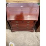 A GEORGIAN STYLE HARDWOOD BUREAU, 30" WIDE