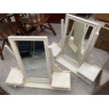 TWO MODERN PAINTED SWING FRAME DRESING TABLE MIRRORS