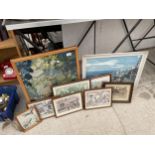 AN ASSORTMENT OF FRAMED PRINTS AND PICTURES