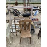 AN ELM KITCHEN CHAIR AND TWO AIRERS
