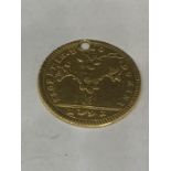 A 22 CARAT GOLD ONE DOPPIA 1791 COIN (DRILLED) GROSS WEIGHT 5.2 GRAMS