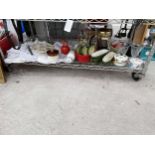 AN ASSORTMENT OF ITEMS TO INCLUDE CERAMIC KITCHEN ITEMS, COFFEE POTS AND MATERIAL ETC