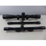 A LEAPOLD MARK 4 3.5 - 10 X 40 TELESCOPIC SIGHT, AND TWO B.S.A. TELESCOPIC SIGHTS (3)