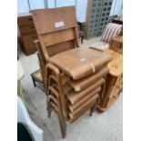 SIX BENTWOOD STACKING CHAIRS