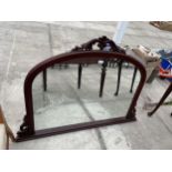 A VICTORIAN STYLE OVERMANTEL MIRROR, 50" WIDE