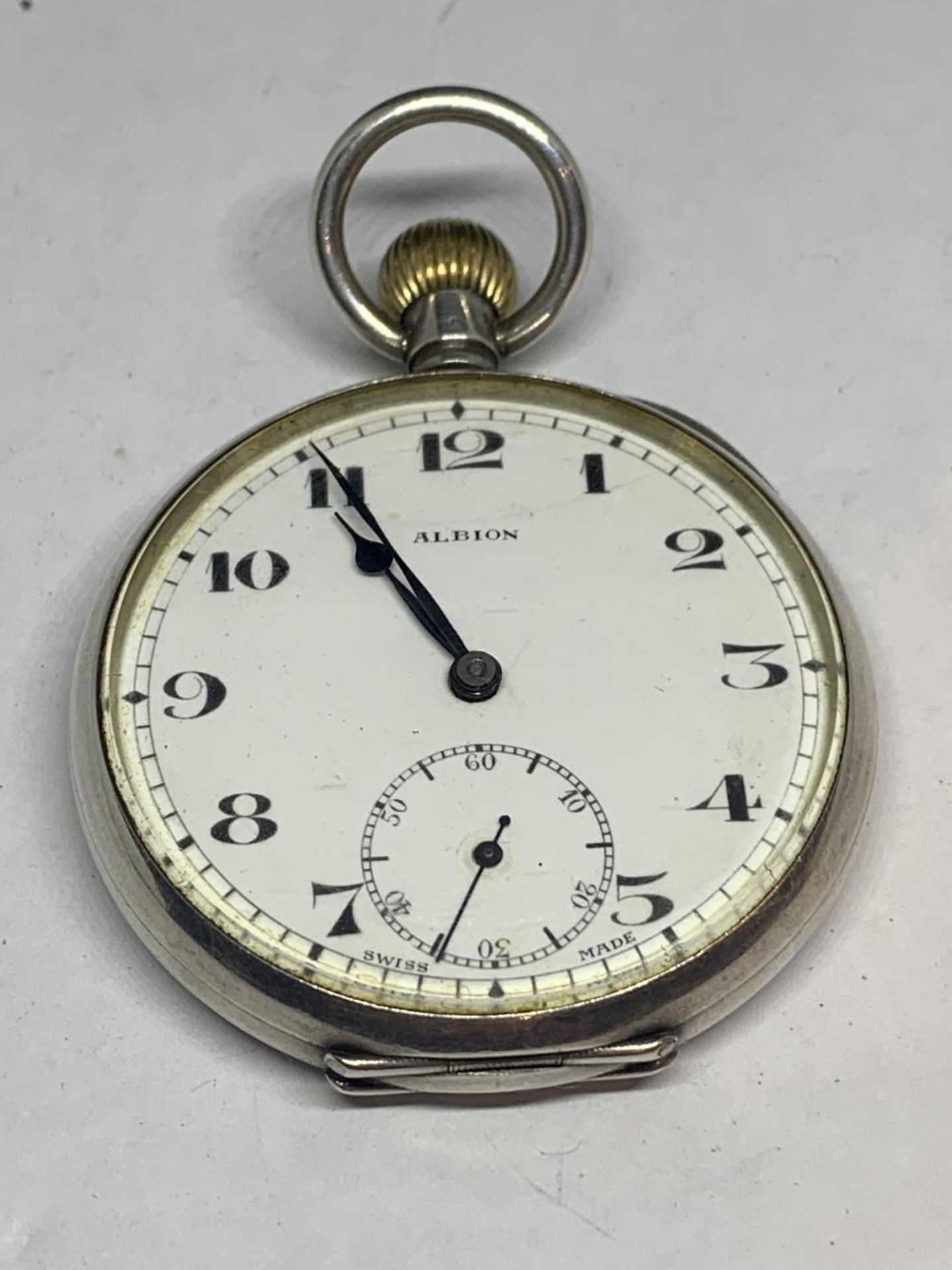 A MAKED 925 SILVER ALBION POCKET WATCH