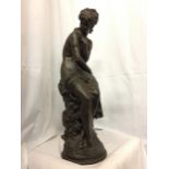 A LARGE RESIN FIGURINE OF A GRECIAN GODDESS 63CM HIGH