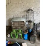 A COLLECTION OF MIXED ITEMS TO INCLUDE LANTERNS, CAMPING LAMPS, FLY KILLER ETC