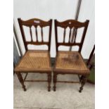 A PAIR OF EDWARDIAN BEDROOM CHAIRS