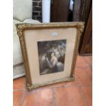 A GILT FRAMED BAXTER PRINT OF A LADY