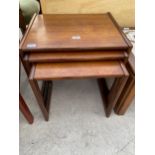 A NEST OF THREE RETRO TEAK G-PLAN TABLES