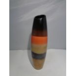 A BURNT SIENNA SMALL BULLET VASE WITH A REACTIVE GLAZE