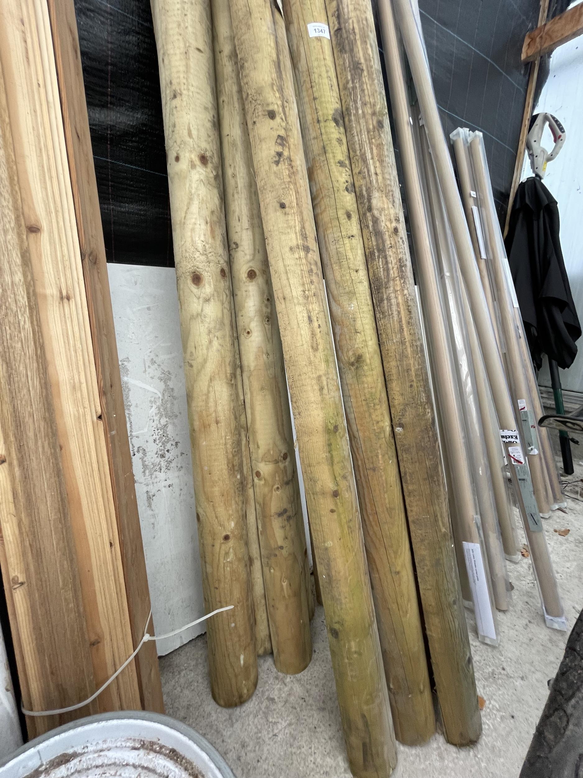 A COLLECTION OF HALF ROUND TIMBER RAILS - Image 2 of 2