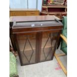 A TWO DOOR MAHOGANY BOOKCASE TOP, 29" WIDE