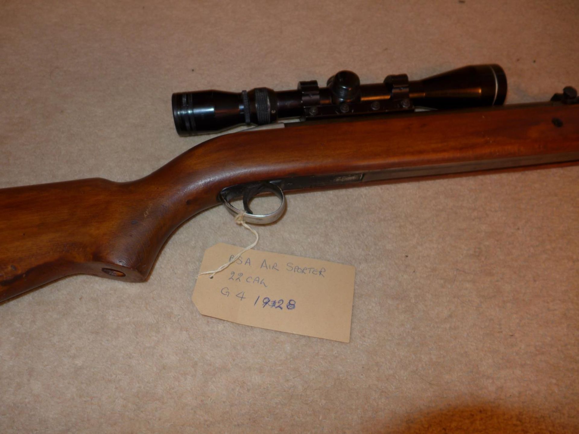 A B.S.A. .22 CALIBRE AIR SPORTER AIR RIFLE, 46CM BARREL, FITTED TASCO PRONGHORN TELESCOPIC SIGHTS - Image 3 of 4