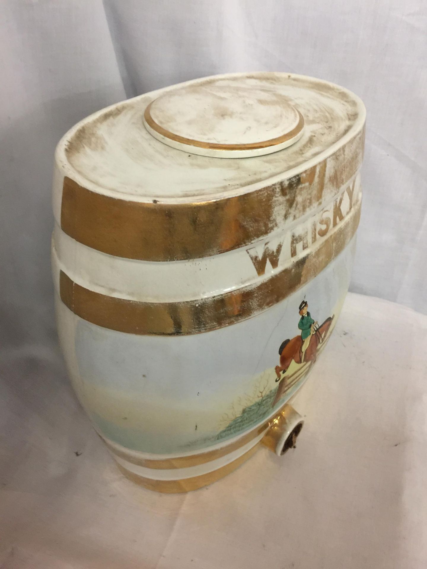 A LARGE CERAMIC WHISKY BARREL (STOPPER A/F), HEIGHT 32CM - Image 3 of 3