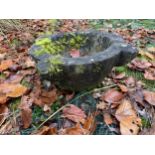 A ROUND STONE MORTAR (W:38CM)