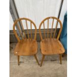 A PAIR OF ERCOL DINING CHAIRS