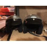 TWO RAVEN CRASH HELMETS