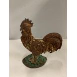 A VINTAGE CAST IRON COCKERELL DOORSTOP