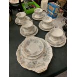 A QUANTITY OF ROYAL ALBERT 'SILVER MAPLE' CUPS, SAUCERS AND PLATES