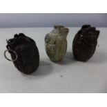 THREE DEACTIVATED GRENADES