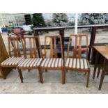 A SET OF FOUR RETRO NATHAN TEAK DINING CHAIRS