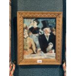 A GILT FRAMED MANNER OF MANET 'PAINTING IN BALTIMORE' OIL ON PANEL 35CM X 28CM