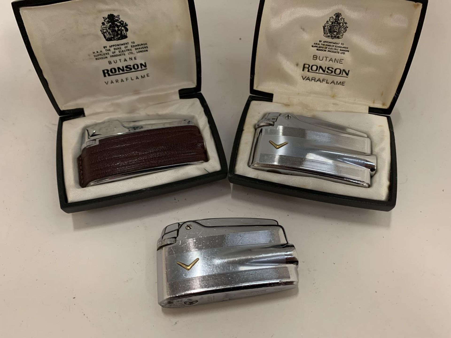 THREE RONSON LIGHTERS, TWO OF WHICH ARE BOXED - Image 2 of 2