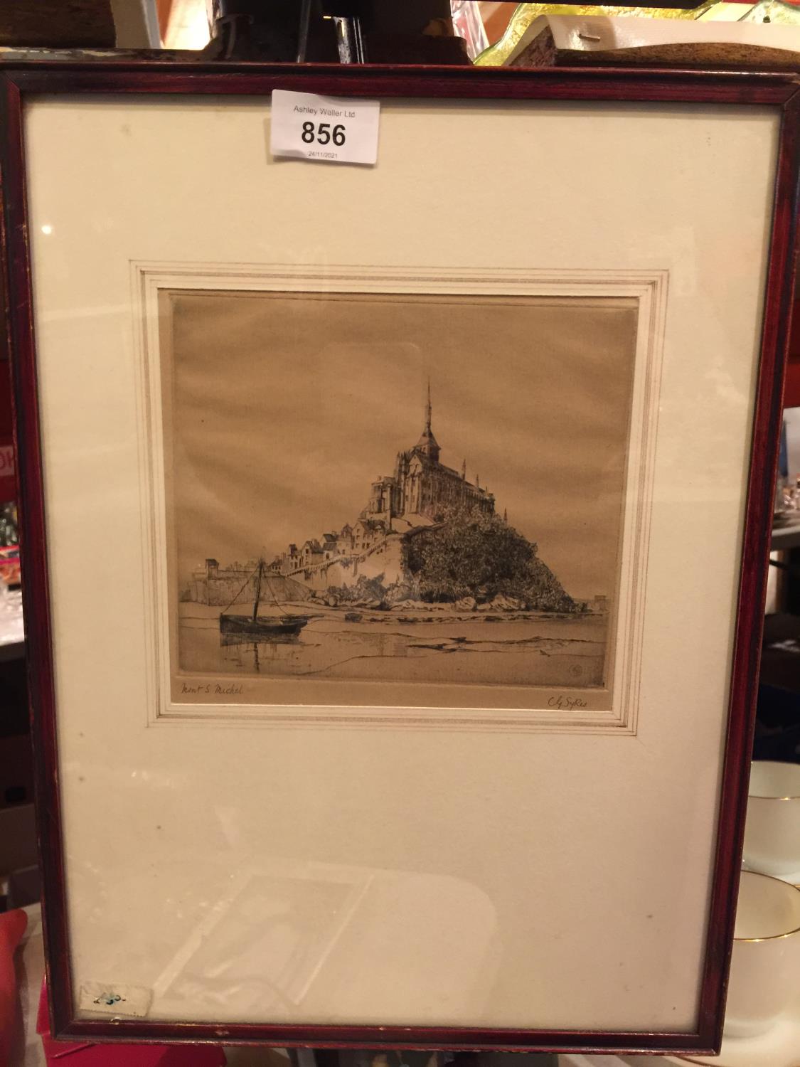 A SMALL FRAMED PAINTING ON BOARD OF A LARGE SHIP AND A SECOND FRAMED PRINT - Image 3 of 3
