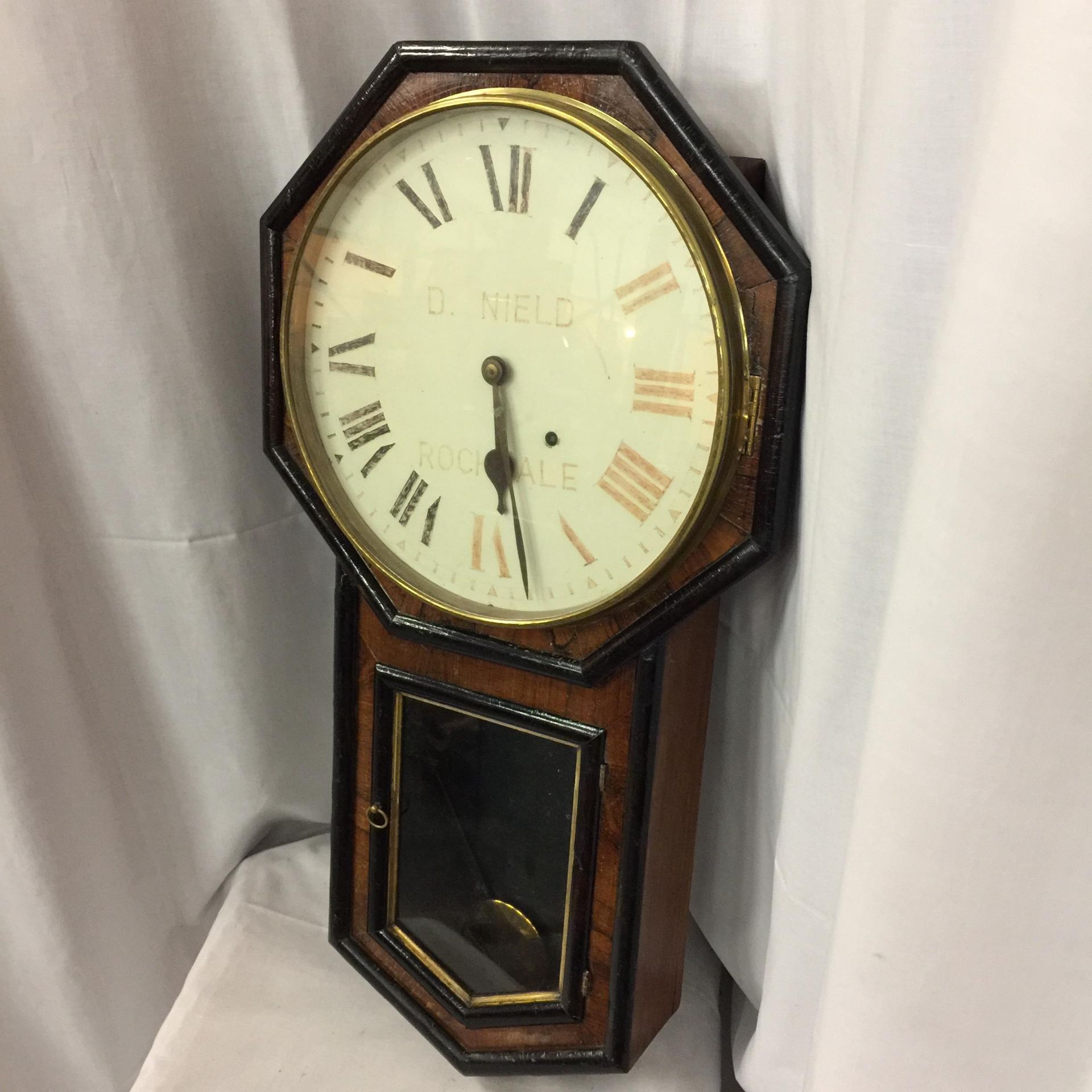 A VINTAGE WALL CLOCK D. NEILD ROCHDALE - Image 3 of 4