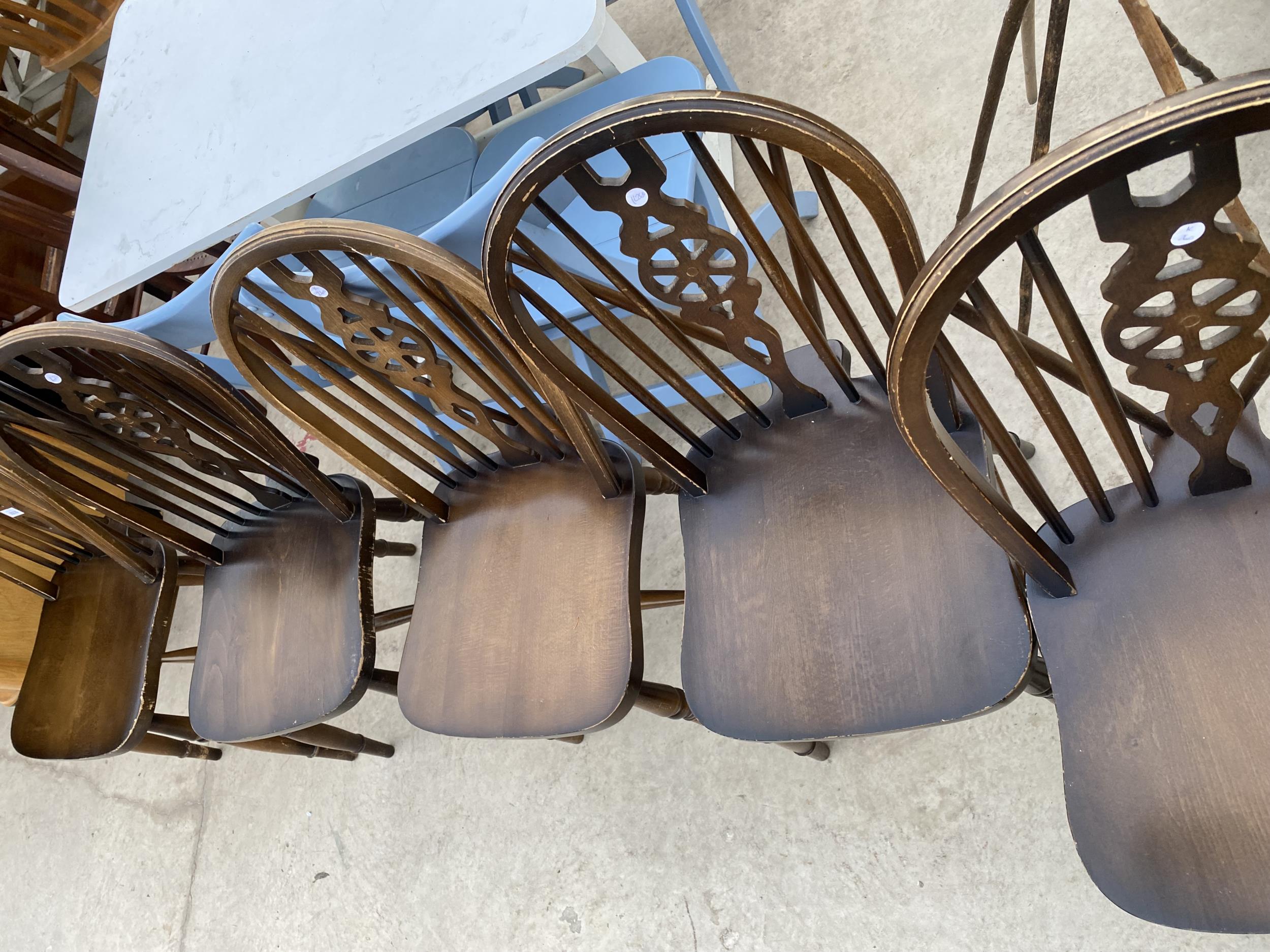 SIX WHEELBACK DINING CHAIRS - Image 3 of 3