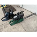 A HOMELITE PETROL CHAINSAW AND A GARDENLINE PETROL CHAINSAW BOTH BELIEVED TO RUN BUT NEED THROTTLE