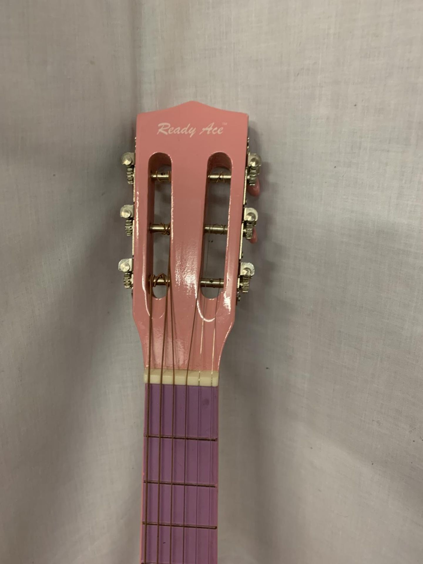 A PINK READY ACE ACCOUSTIC GUITAR - Image 3 of 4