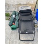 TWO FOLDING GARDEN RECLIONING CHAIRS AND TWO FOLDING CAMPING CHAIRS