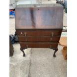 A MAHOGANY BUREAU, 30" WIDE