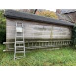 AN ALUMINIUM DOUBLE EXTENDING LADDER AND ALUMINIUM STEP LADDER