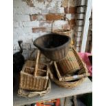 A COLLECTION OF VARIOUS WICKER BASKETS