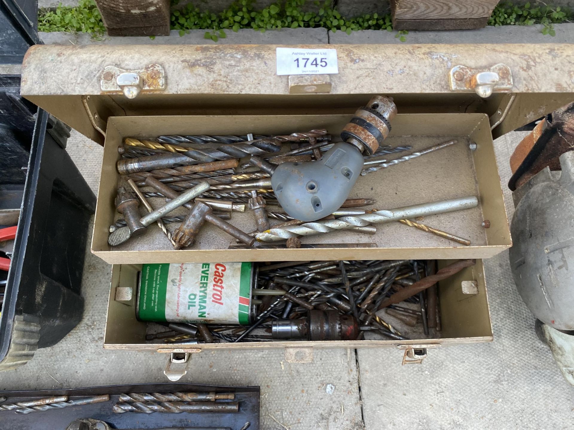 TWO TOOL BOXES AND AN ASSORTMENT OF TOOLS TO INCLUDE DRILL BITS SPANNERS AND HAMMERS ETC - Image 3 of 4