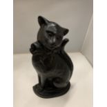 A CAST IRON CAT DOOR STOP, HEIGHT 38CM