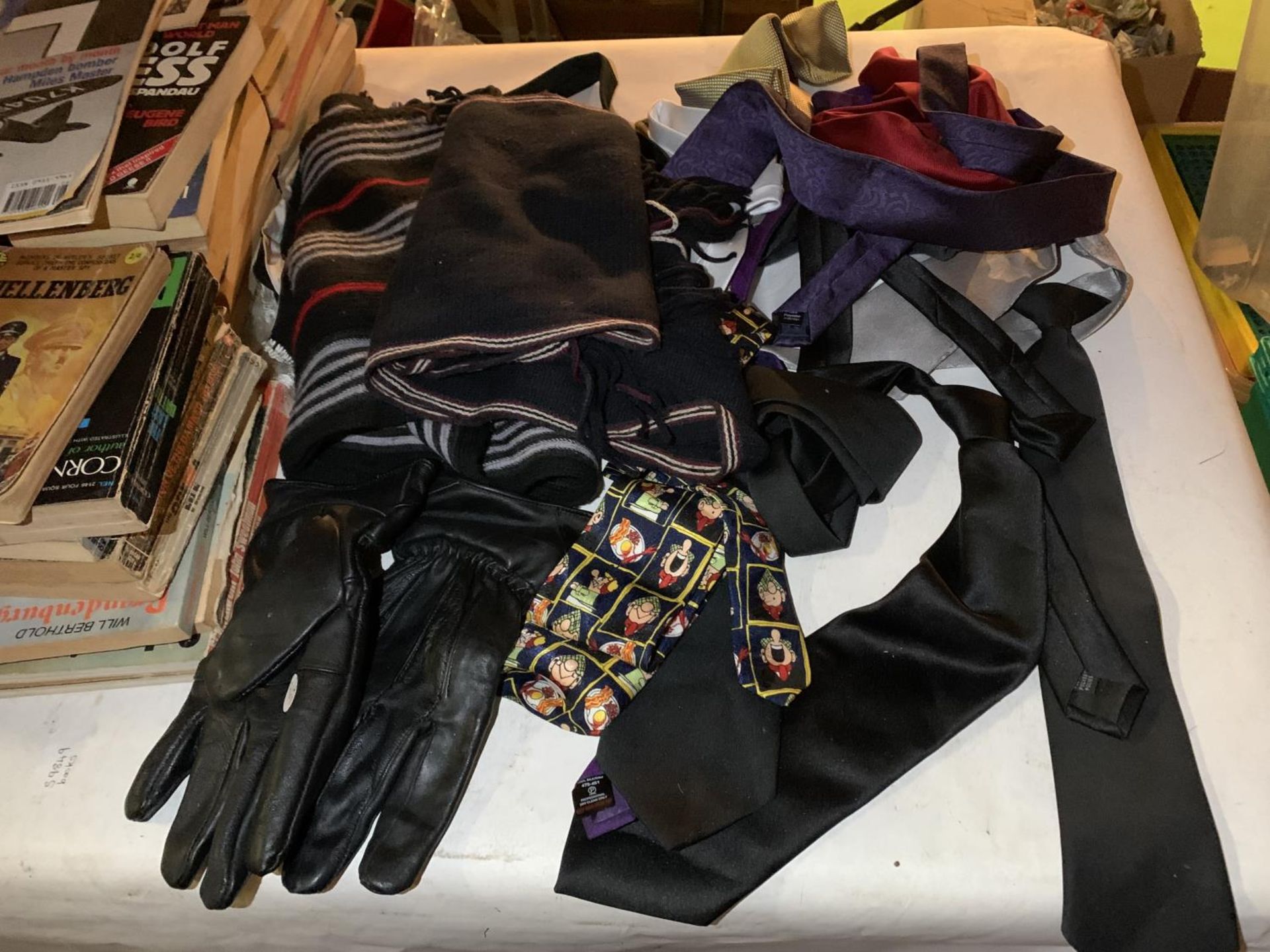 A NUMBER OF TIE'S, TWO SCARVES AND A PAIR OF GLOVES - Image 2 of 2